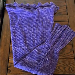 Purple Mermaid Tail Blanket